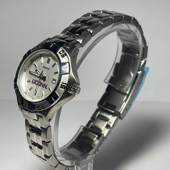 UConn Huskies NCAA Stainless-Steel Women's Watch by Fossil NEW - Picture 3 of 6